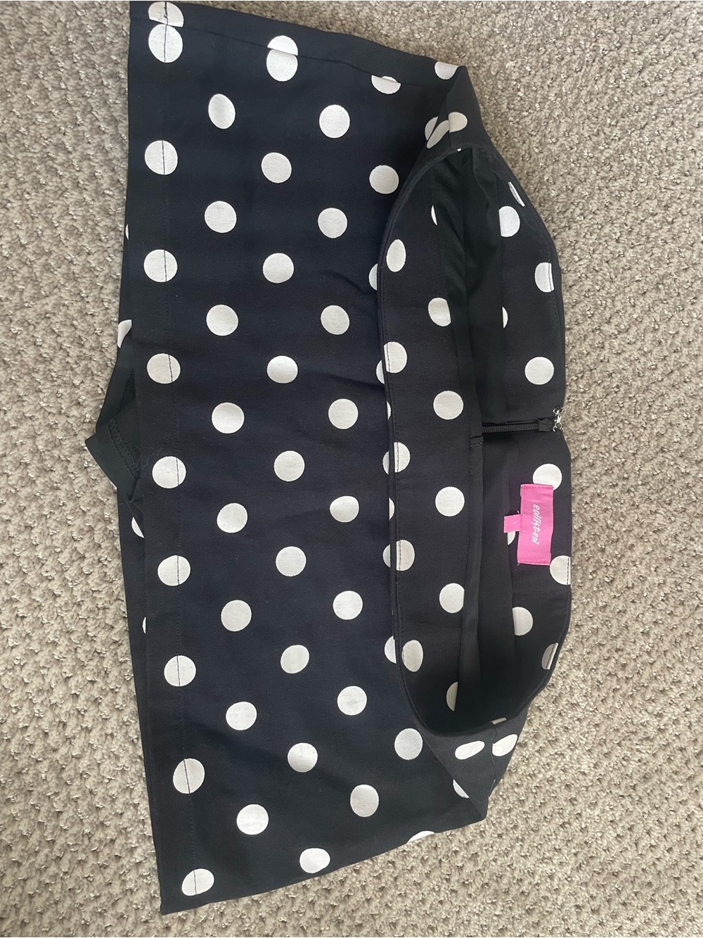 Edikted Black Skirt with White Polka Dots